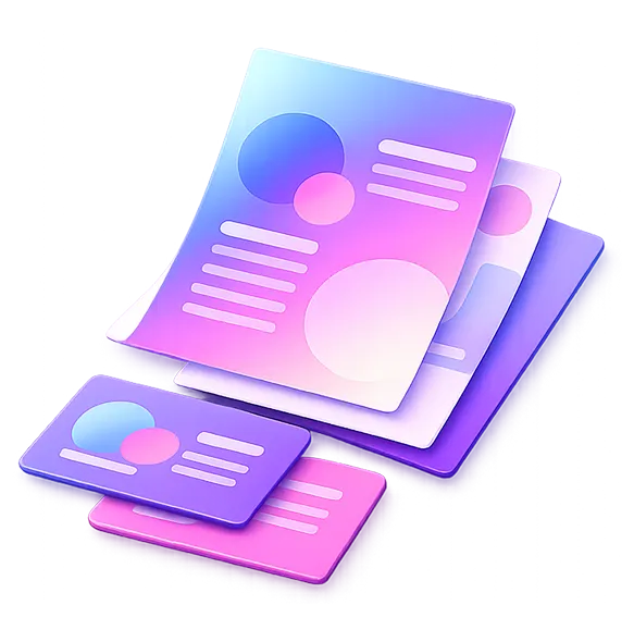 Supports print flyers brochures 3D